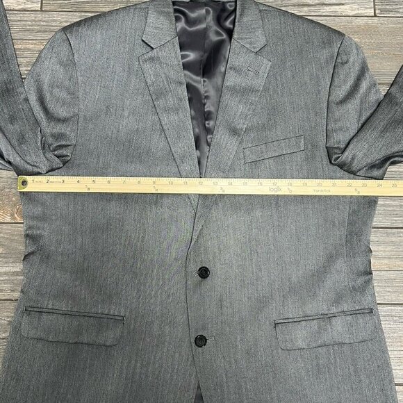 Lauren Ralph Lauren Suit Jacket Men’s 46R Sport Coat Gray Silver Herringbone - Picture 10 of 14